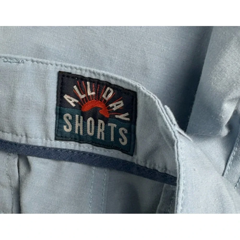 Faherty All Day Shorts Blue Mens Size 30 Inseam 7 Stretch Chino Flat Front